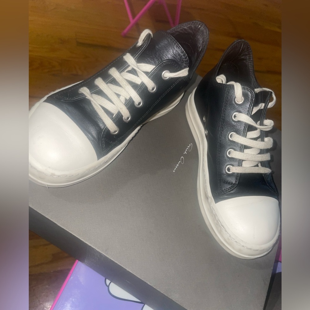 Rick Owens Black and White Kids Sneakers